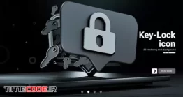 دانلود قالب PSD وب سایت با طرح قفل و امنیت Metallic Glossy Lock And Key Symbol On Dark Background
