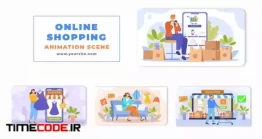 دانلود پروژه آماده افتر افکت : موشن گرافیک خرید آنلاین Online Shopping Vector Animation Scene