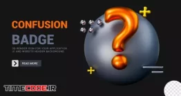 دانلود قالب PSD وب سایت با طرح علامت سوال Question Mark Sign With Badge On Dark Background 3d Render Concept For Confusion Inquiries