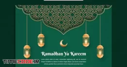 دانلود فایل لایه باز پست اینستاگرام تبریک ماه رمضان Ramadhan Ya Kareem Greeting Card Template Design