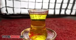 دانلود عکس چای زعفران Saffron Tea Cup In The Saffron Background
