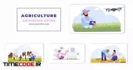 دانلود پروژه آماده افتر افکت : موشن گرافیک کشاورزی هوشمند Smart Farming Flat Character Animation Scene