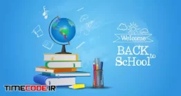 دانلود پست لایه باز اینستاگرام بازگشایی مدارس Welcome Back To School With Equipment. Ready To Study
