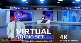 دانلود پروژه آماده افترافکت : استودیو مجازی Virtual Studio Set 678