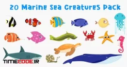 دانلود پکیج انیمیشن آبزیان دریایی بدون پس زمینه Aquatic Creatures Pack