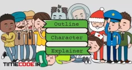 دانلود پروژه آماده افتر افکت : پکیج کاراکتر موشن گرافیک Outline Character Explainer Toolkit
