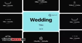 دانلود پروژه آماده افتر افکت : تایتل کلیپ عروسی Wedding Titles Vol. 14