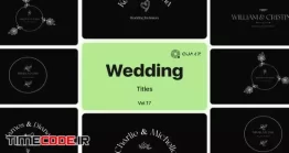 دانلود پروژه آماده افتر افکت : تایتل کلیپ عروسی Wedding Titles Vol. 17