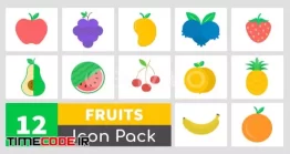 دانلود پروژه آماده افتر افکت : آیکون انیمیشن میوه جات Animated Fruits Icon Pack