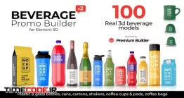 دانلود پروژه آماده افتر افکت : پکیج موکاپ انیمیشن نوشیدنی Beverage Promo Builder