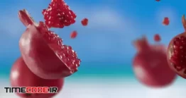 دانلود فوتیج انار معلق در هوا  Flying Pomegranate And Pomegranates Slices