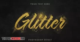 دانلود استایل متن فتوشاپ Golden Glitter Text Effect