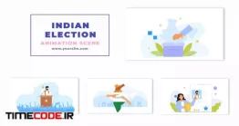 پروژه آماده افتر افکت : موشن گرافیک انتخابات و رای گیری Indian Election And Voting Concept Vector Character Animation Scene