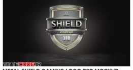 دانلود موکاپ لوگو فلزی Metal Shield Gaming Logo PSD Mockup