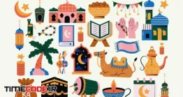 دانلود وکتور ماه رمضان Ramadan Essentials Illustration