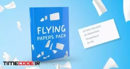 دانلود فوتیج آلفا کاغذ های معلق در هوا Flying Papers Pack