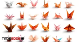 دانلود وکتور اوریگامی Origami Design Colorful Shape