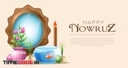 دانلود بنر لایه باز تبریک عید نوروز Simple Happy Nowruz Banner Design