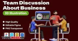 دانلود تصویرسازی کار گروهی Team Discussion About Business 3D Illustration