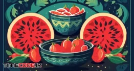 دانلود وکتور هندوانه Vector Illustration Of Watermelon