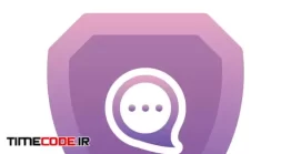 دانلود آیکون چت Chat Shield Logo Element Design Template Icon