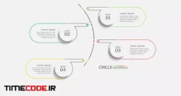 دانلود وکتور اینفوگرافیک 4 مرحله ای Circular Infographic Business Template With Elements