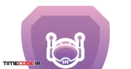 دانلود آیکون ربات Robot Shield Gradient Logo Design Template Icon