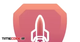 دانلود آیکون راکت و موشک Rocket Shield Logo Gradient Design Template Icon Element