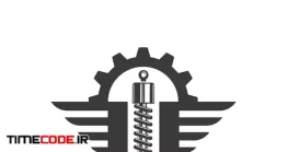 دانلود لوگو صنعتی با طرح کمک فنر Shock Absorber Wings Icon Vector Illustration Design Template