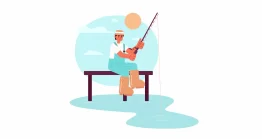 دانلود فوتیج کاراکتر موشن گرافیک : ماهیگیر