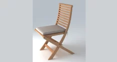 folding chair with slatted back and beige cushion 39722 cover 1