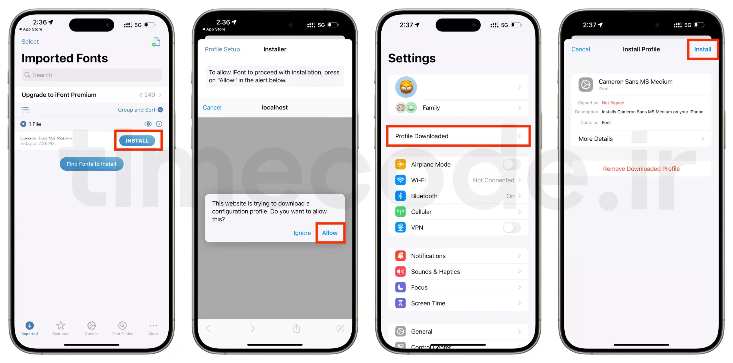 Installing custom font on iPhone scaled