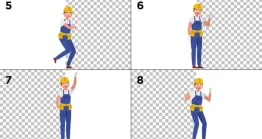 فوتیج کاراکتر موشن گرافیک کارگر ساختمان