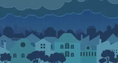 city landscape with rain and thunderstorm 22935 cover 1