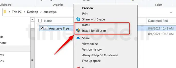 instal font on windows