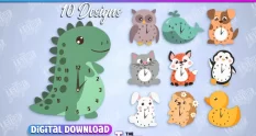 kids clock bundle animals shape cnc 38006 cover 1