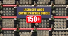 wood coasters design laser cut bundle3 43891 cover 1
