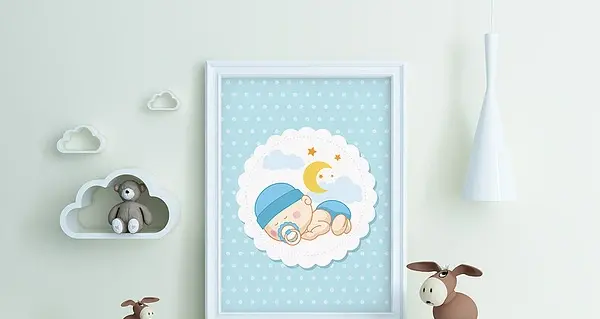 موکاپ قاب عکس اتاق کودک