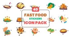fast food stickers icon pack 40129 cover 1