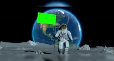 lunar astronaut walks on the moon with green scree 36707 cover 1