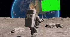 lunar astronaut walks on the moon with green scree 45401 cover 1