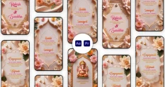 luxury floral wedding invitation instagram story 31734 cover 1