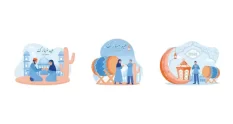 muslim men and women sitting cross legged on the 39321808 cover 1