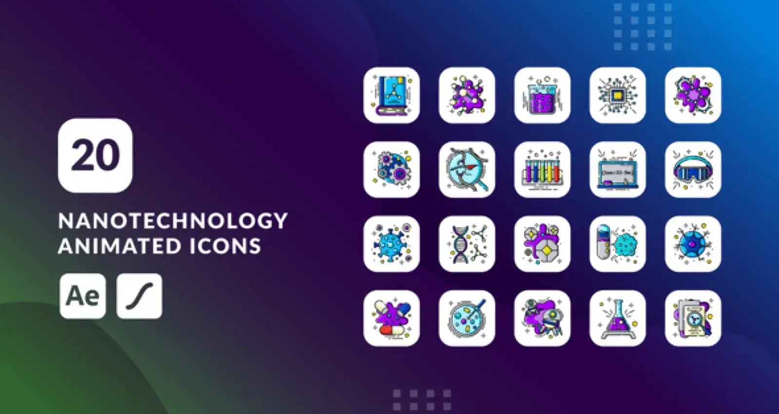 پروژه آماده افتر افکت : آیکون انیمیشن نانوتکنولوژی Nanotechnology ...