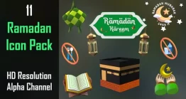 مجموعه آیکون انیمیشن مبارک رمضان