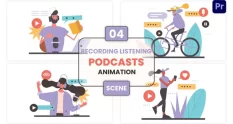 recording listening podcasts animation scene 29803 cover 1