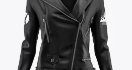 دانلود موکاپ ژاکت چرم زنانه
