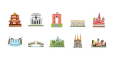 100 world landmarks icons 24171 cover 1