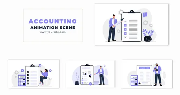 پروژه آماده افتر افکت : کاراکتر موشن گرافیک حسابدار Accounting Process ...