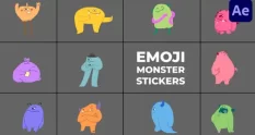 emoji monster stickers for after effects 11988 cover 1